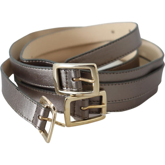 GF Ferre Metallic Bronze Leather Fashion Belt Belt GF Ferre