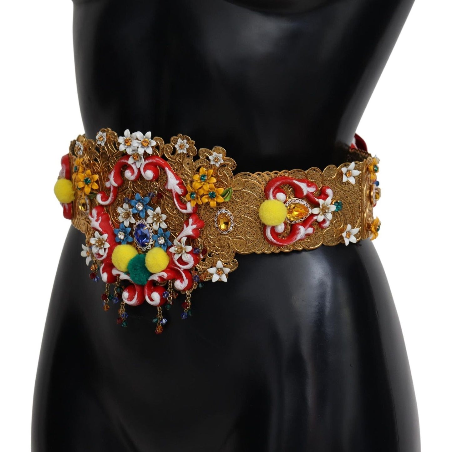 Dolce & Gabbana Gold-Tone Floral Crystal Waist Belt Dolce & Gabbana