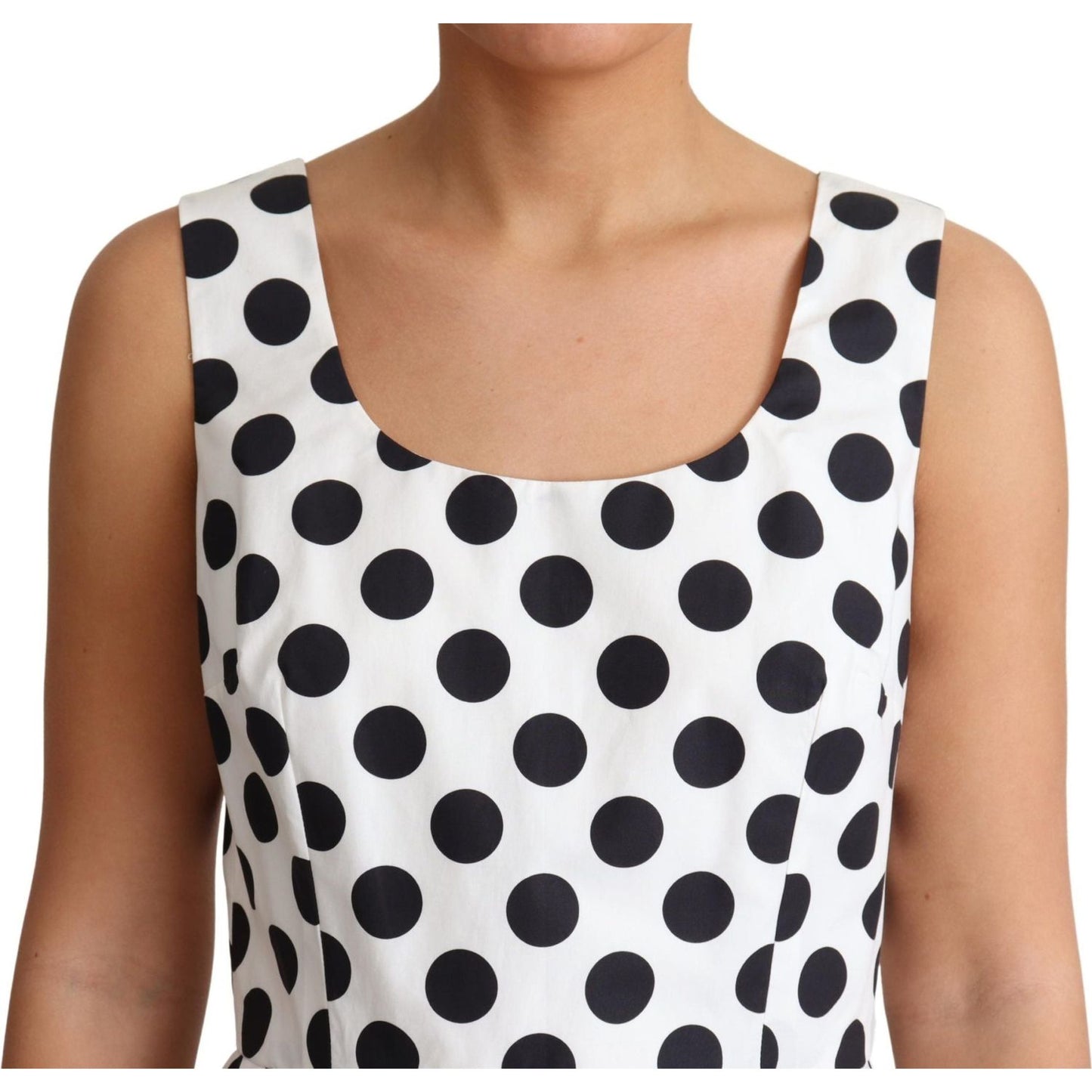 Dolce & Gabbana Elegant Polka Dot Sleeveless A-Line Dress Dolce & Gabbana