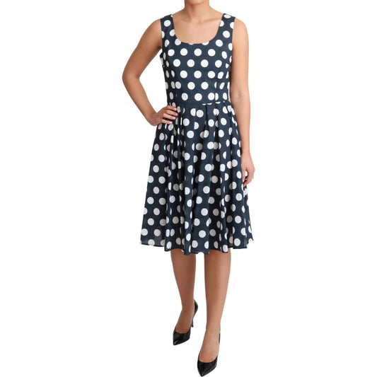 Dolce & Gabbana Polka Dotted A-Line Sleeveless Dress Dolce & Gabbana