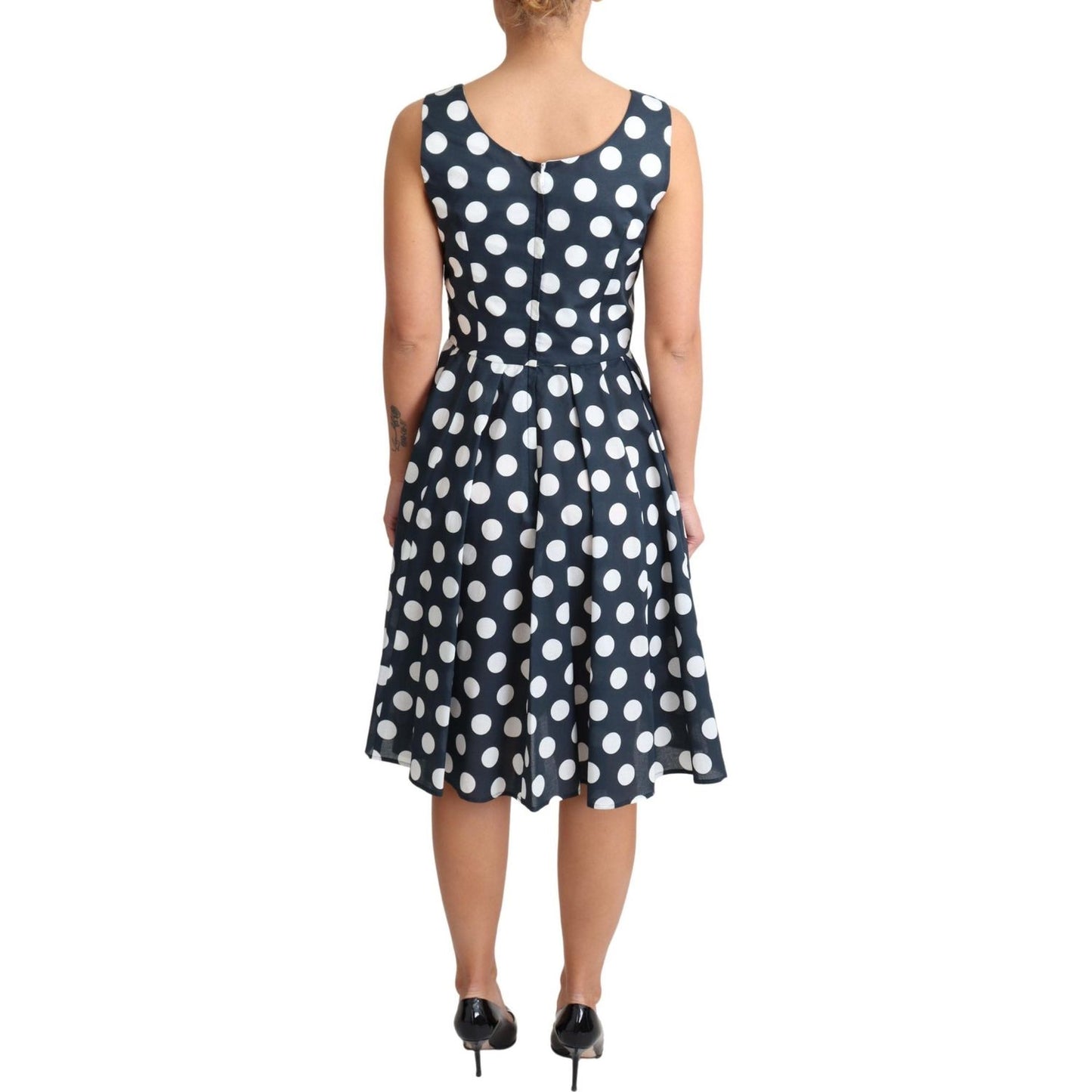 Dolce & Gabbana Polka Dotted A-Line Sleeveless Dress Dolce & Gabbana