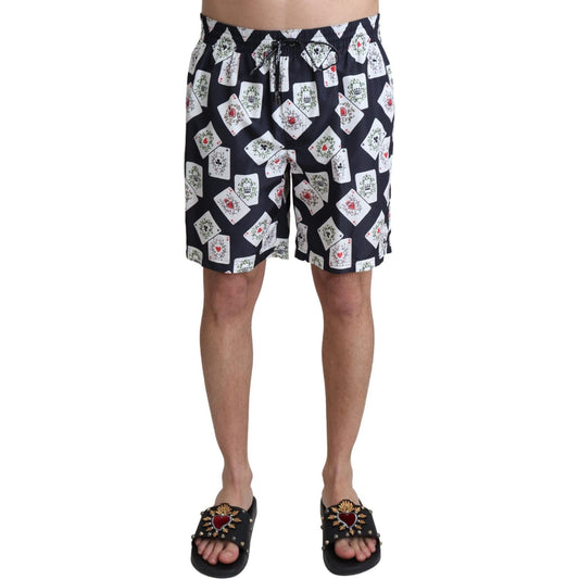 Dolce & Gabbana Multicolor Card Deck Printed Swim Trunks Dolce & Gabbana