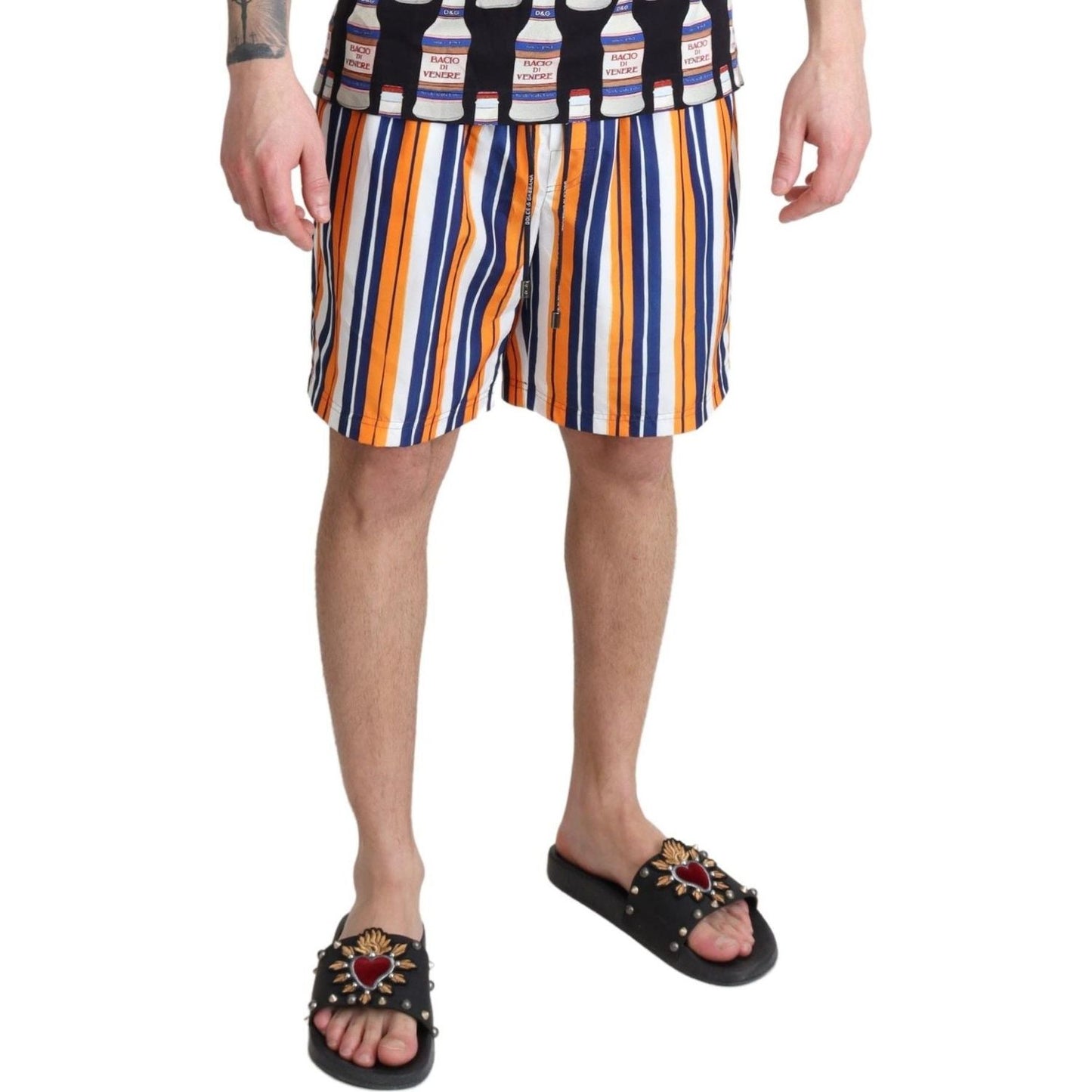 Dolce & Gabbana Multicolor Striped Swim Shorts Trunks Dolce & Gabbana