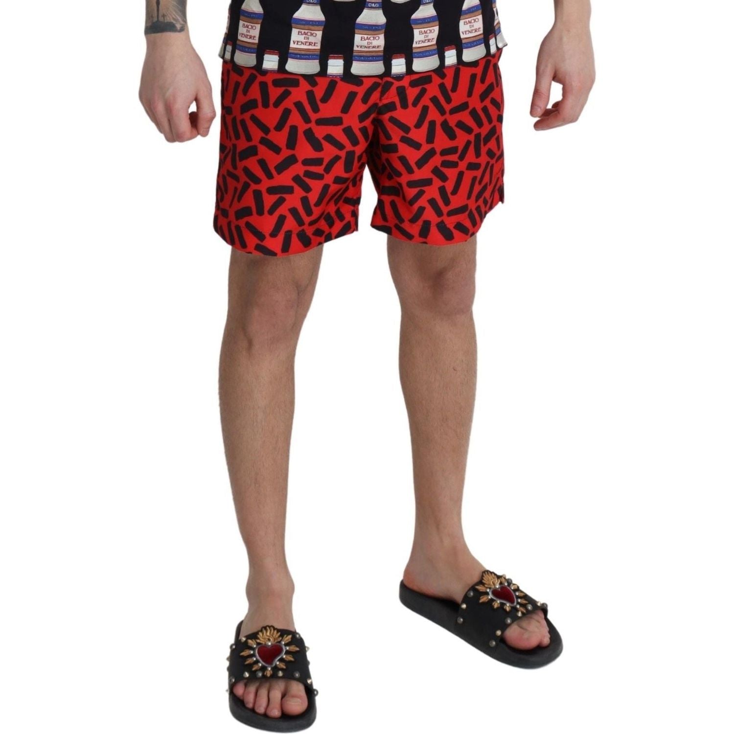 Dolce & Gabbana Chic Red Swim Trunks Boxer Shorts