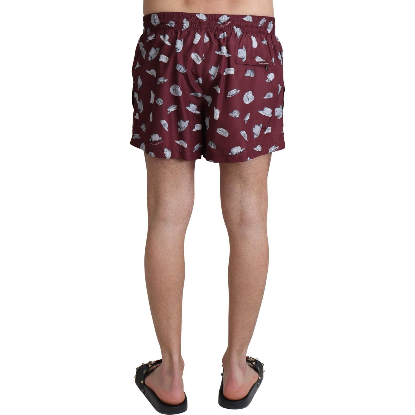 Dolce & Gabbana Maroon Elegance Men's Swimming Trunks Dolce & Gabbana