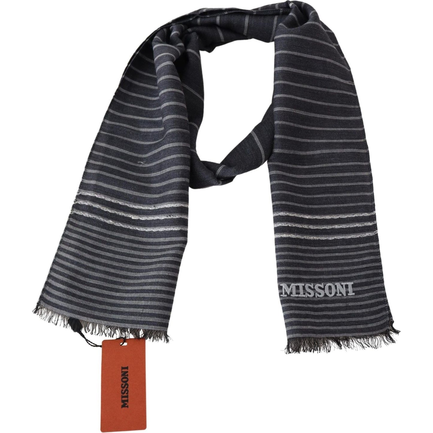 Missoni Elegant Wool-Silk Striped Scarf Missoni