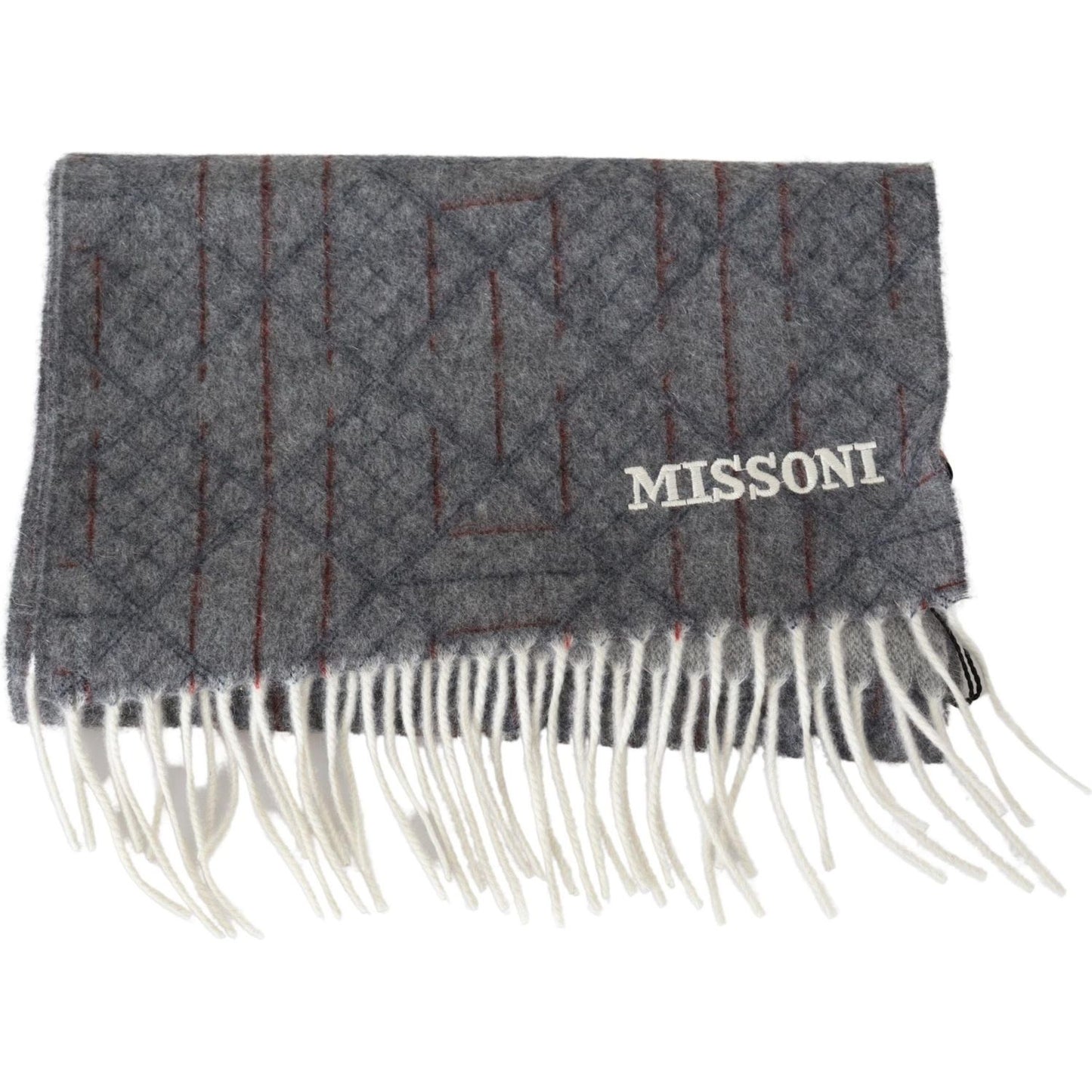 Missoni Elegant Unisex Cashmere Scarf with Signature Pattern Missoni