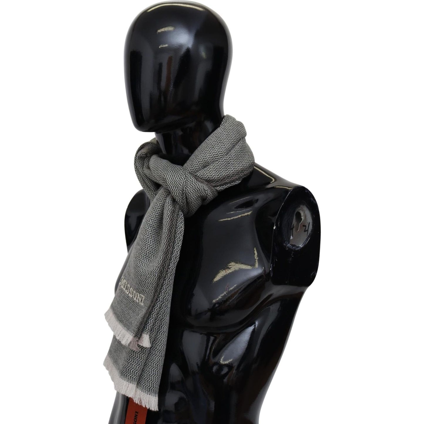 Missoni Plush Zigzag Cashmere Scarf in Gray Missoni