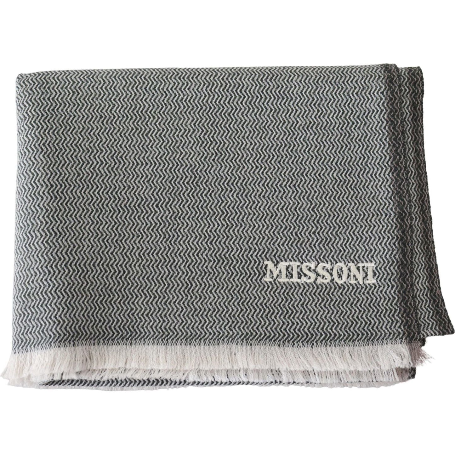 Missoni Plush Zigzag Cashmere Scarf in Gray Missoni