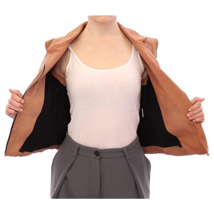 La Maison du Couturier Sleeveless Leather Couture Vest in Rich Brown Coats & Jackets La Maison du Couturier