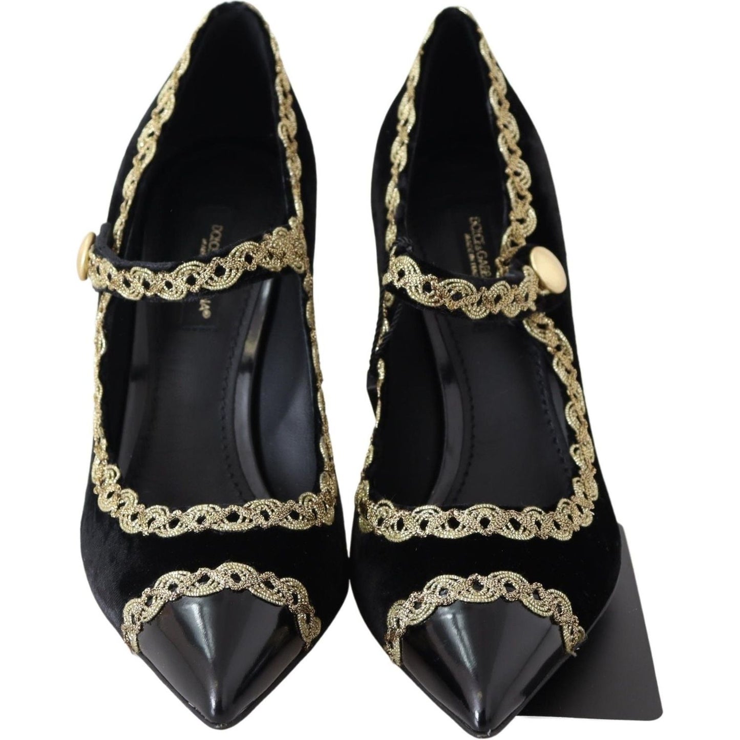 Dolce & Gabbana Elegant Velvet Patent Embroidered Pumps Dolce & Gabbana