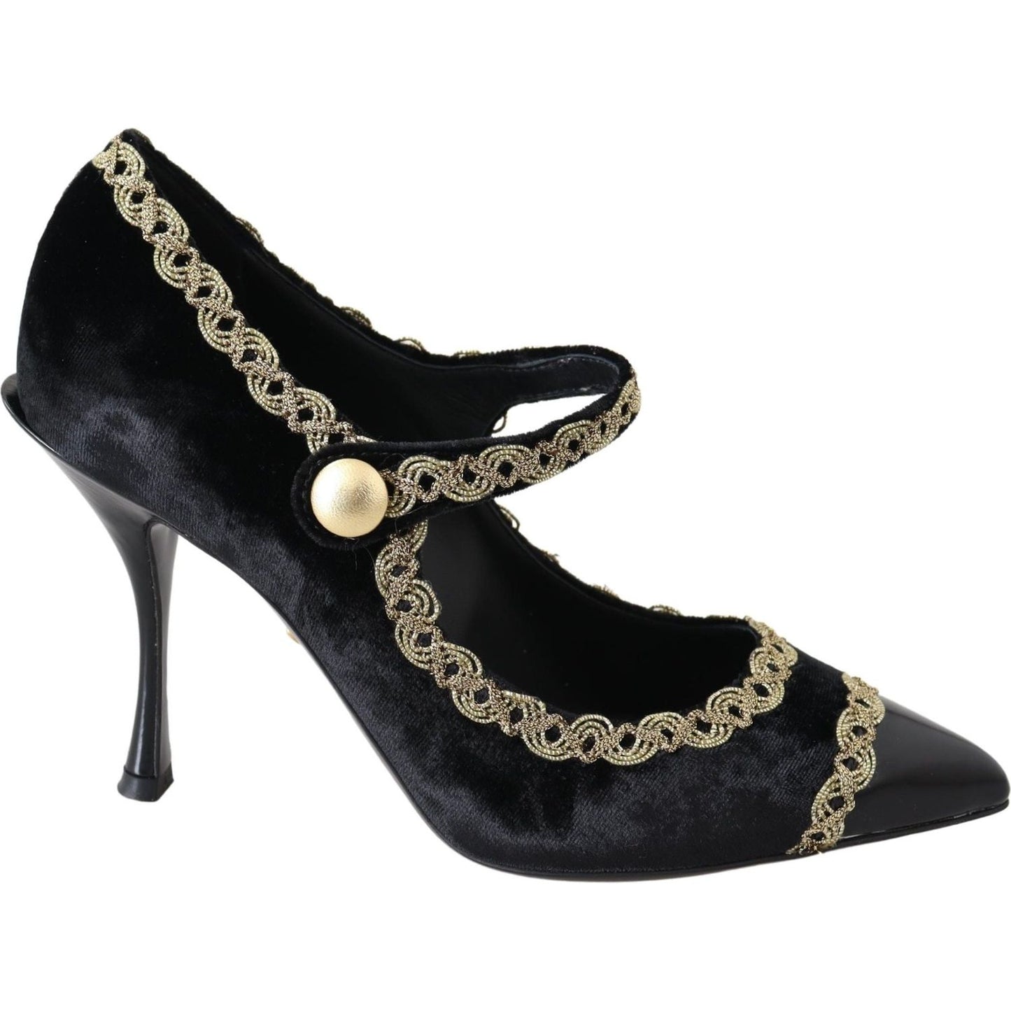 Dolce & Gabbana Elegant Velvet Patent Embroidered Pumps Dolce & Gabbana