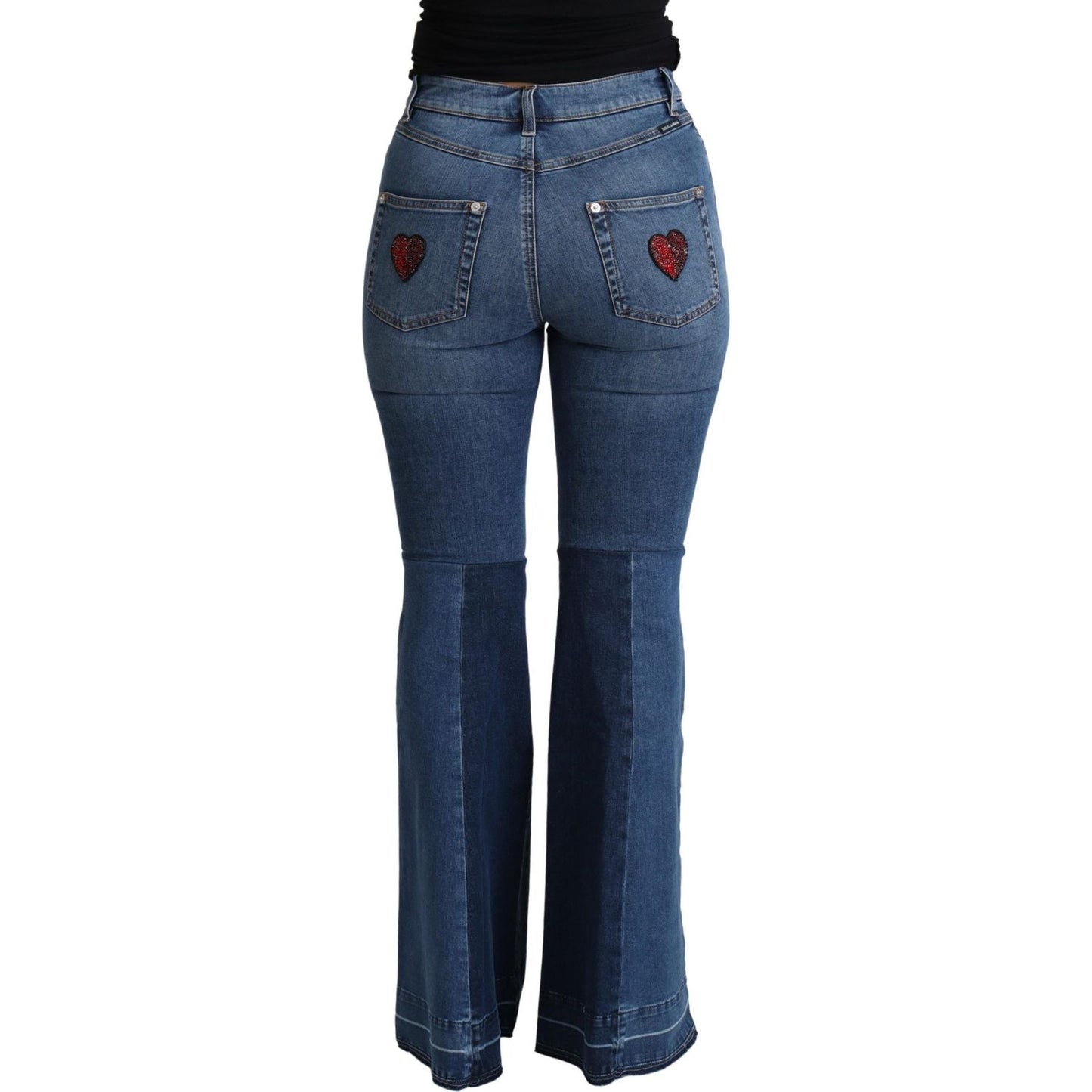 Dolce & Gabbana Elegant Boot Cut Denim Jeans with Amore Patch Dolce & Gabbana