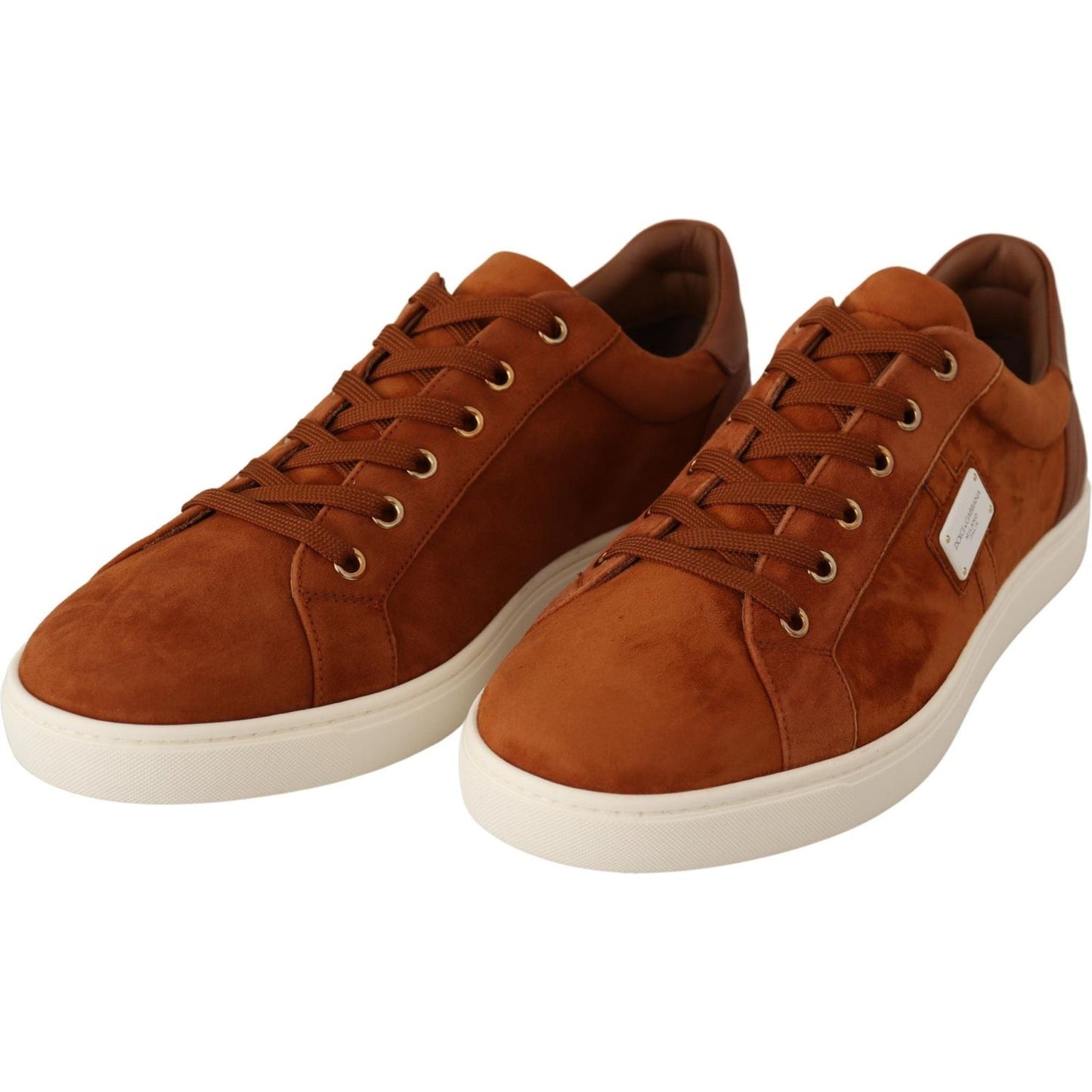 Dolce & Gabbana Elegant Light Brown Leather Sneakers Dolce & Gabbana