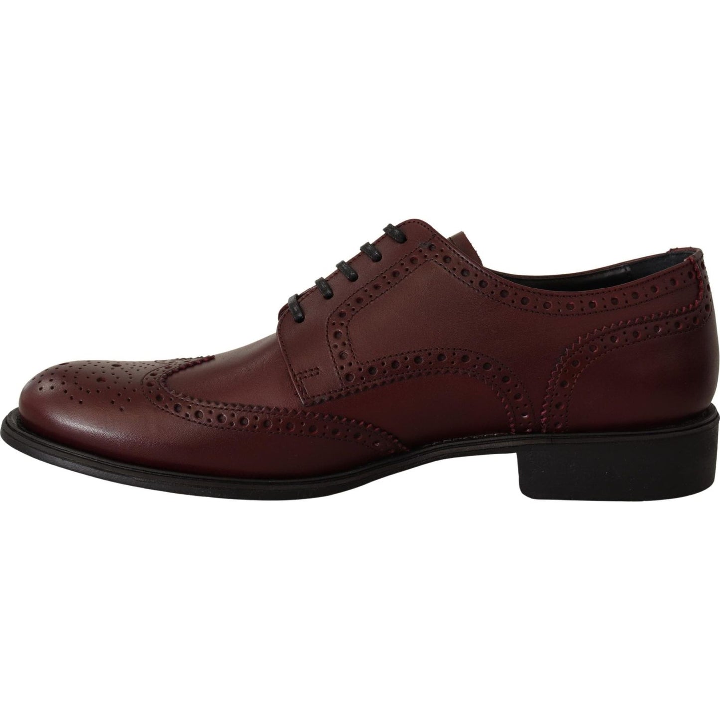 Dolce & Gabbana Elegant Bordeaux Leather Derby Shoes Dolce & Gabbana