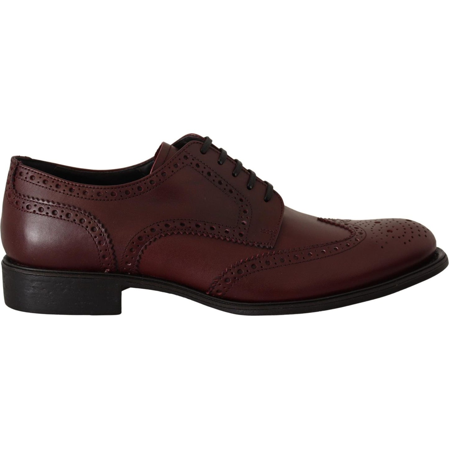 Dolce & Gabbana Elegant Bordeaux Leather Derby Shoes Dolce & Gabbana