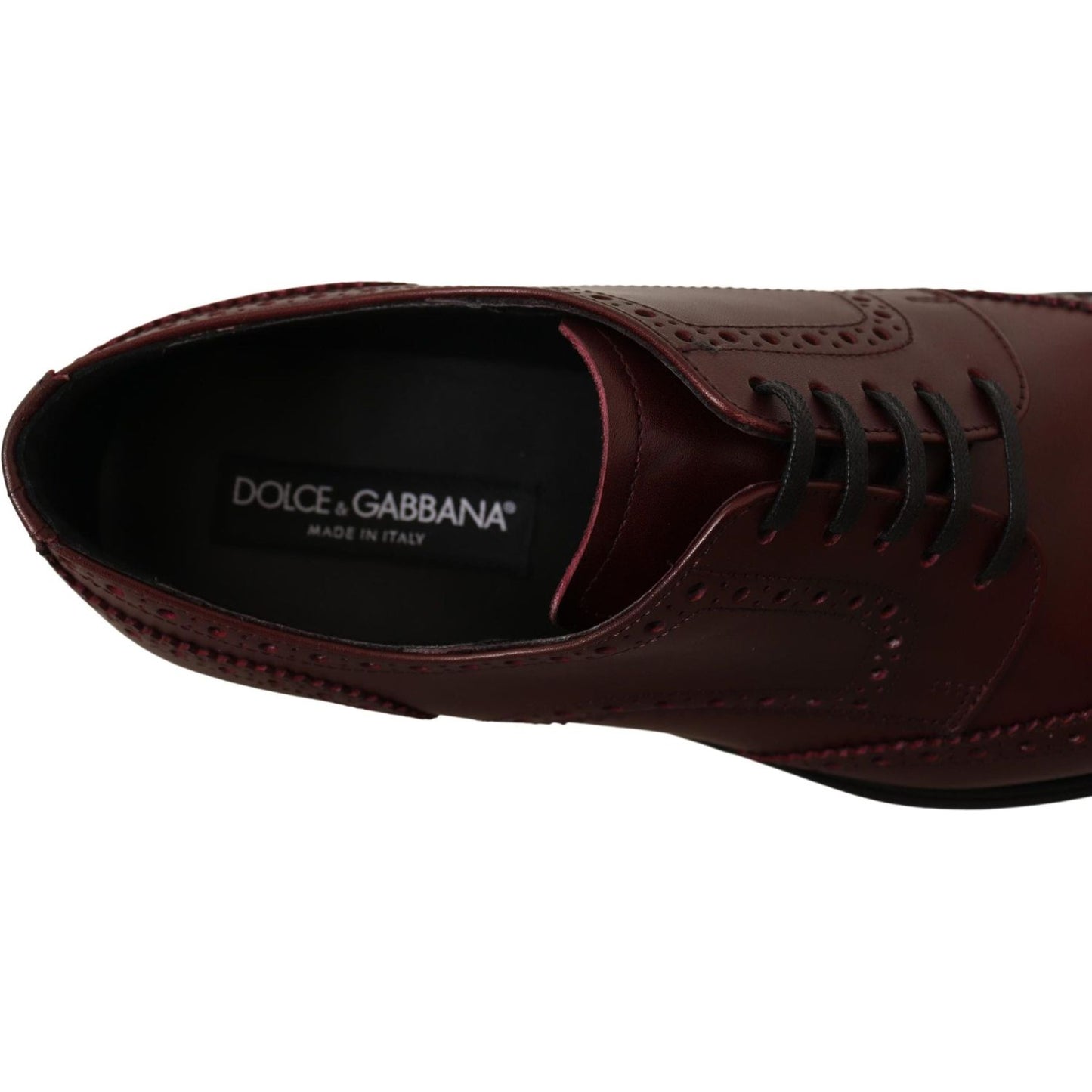 Dolce & Gabbana Elegant Bordeaux Leather Derby Shoes Dolce & Gabbana