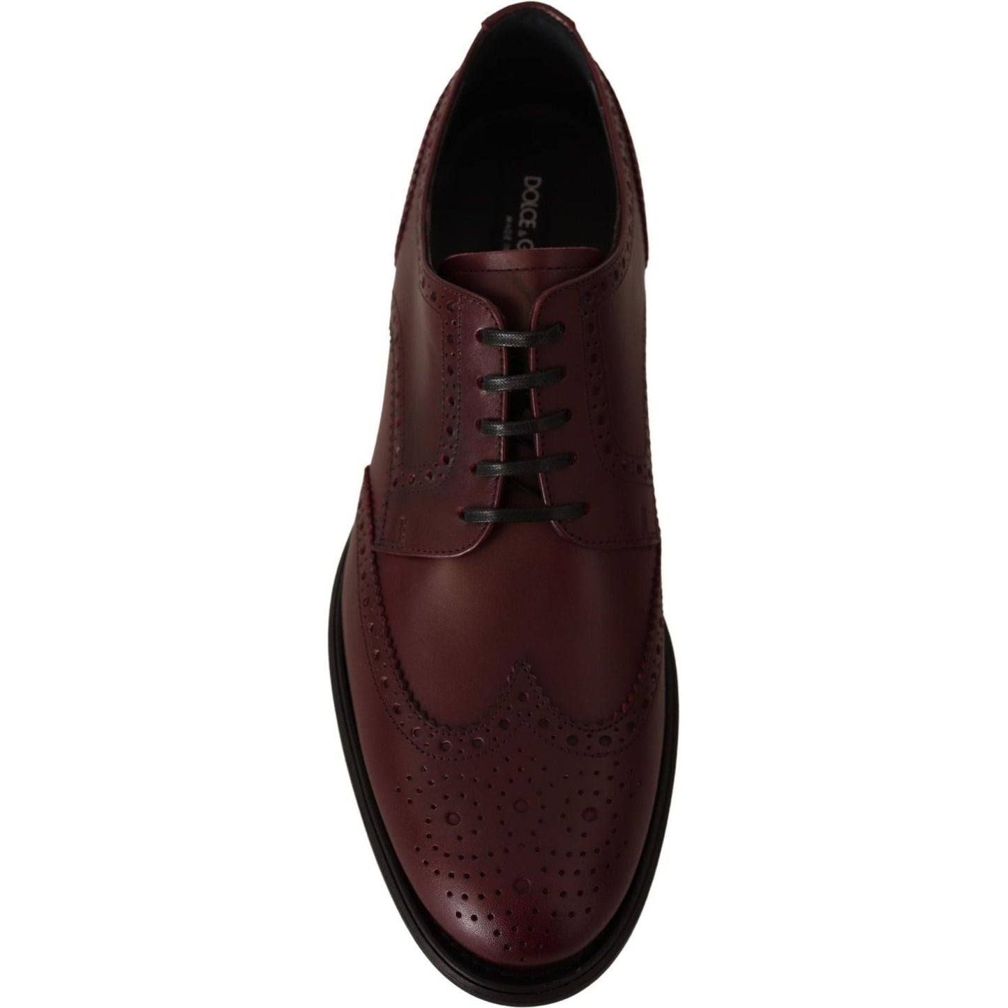 Dolce & Gabbana Elegant Bordeaux Leather Derby Shoes Dolce & Gabbana