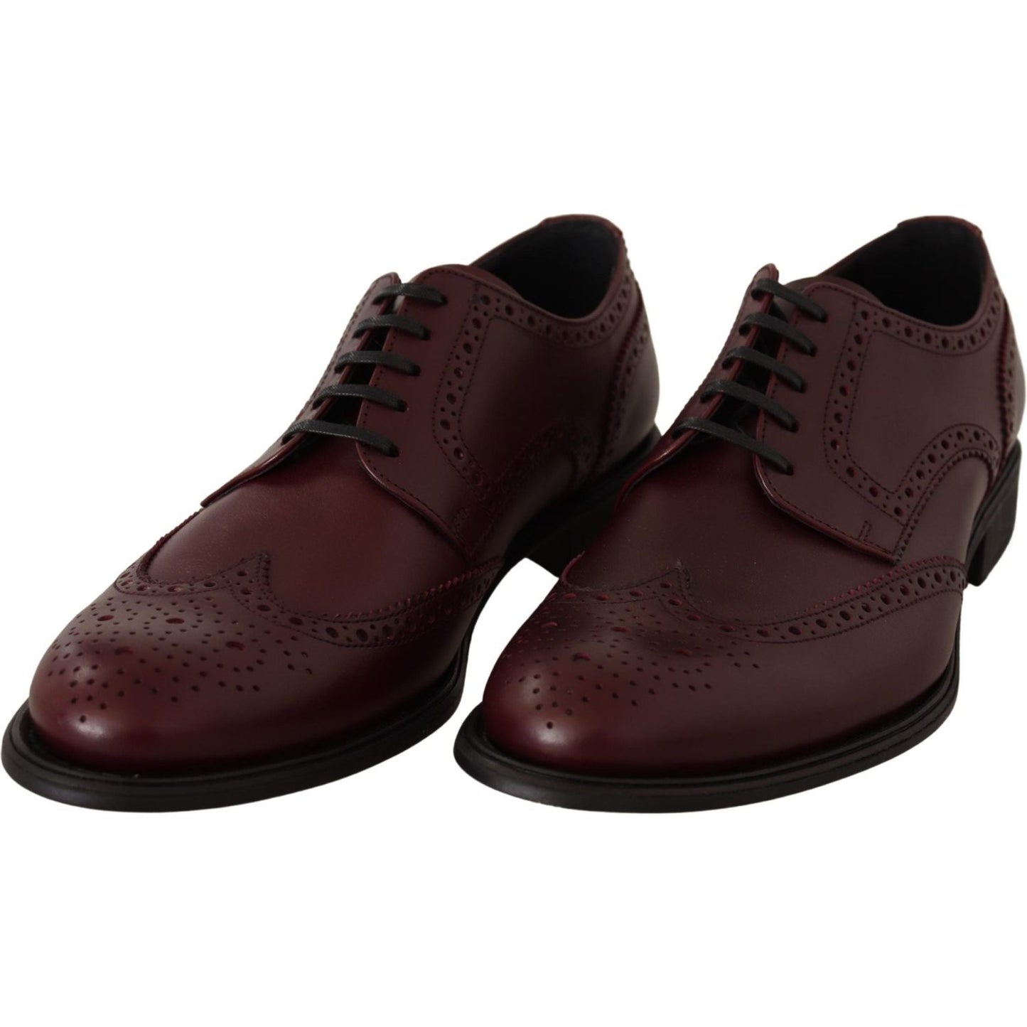 Dolce & Gabbana Elegant Bordeaux Leather Derby Shoes Dolce & Gabbana