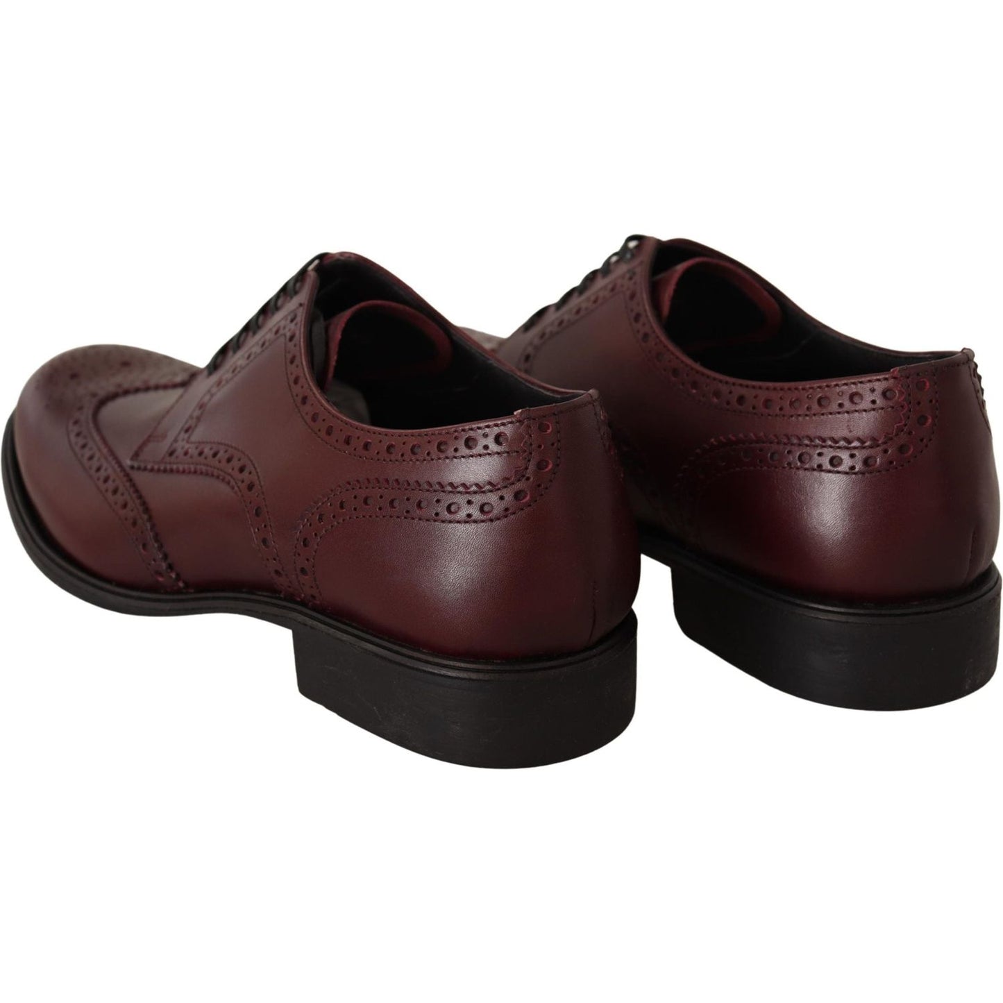 Dolce & Gabbana Elegant Bordeaux Leather Derby Shoes Dolce & Gabbana