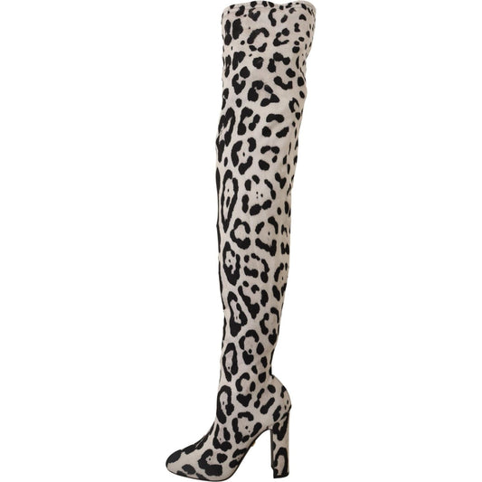 Dolce & Gabbana Chic Leopard High-Heel Over-Knee Boots Dolce & Gabbana