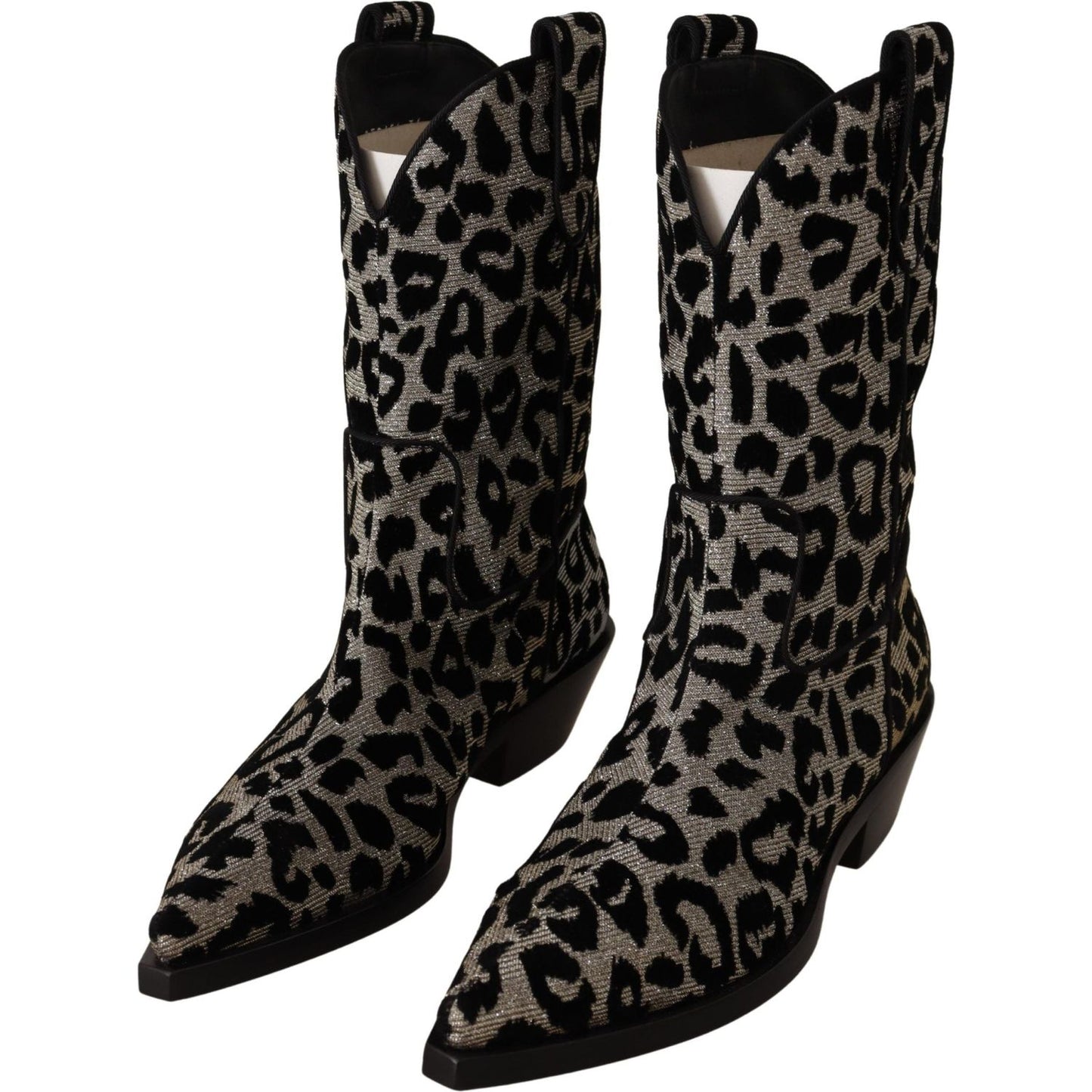 Dolce & Gabbana Elegant Leopard Print Mid Calf Boots Dolce & Gabbana