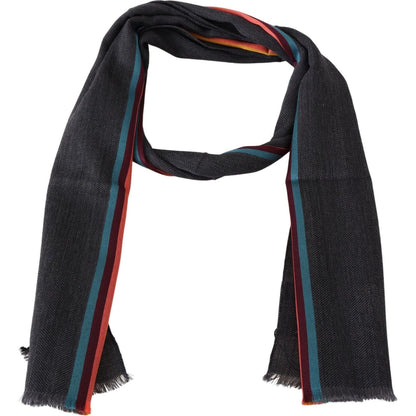 Missoni Elegant Wool-Silk Blend Striped Scarf Missoni