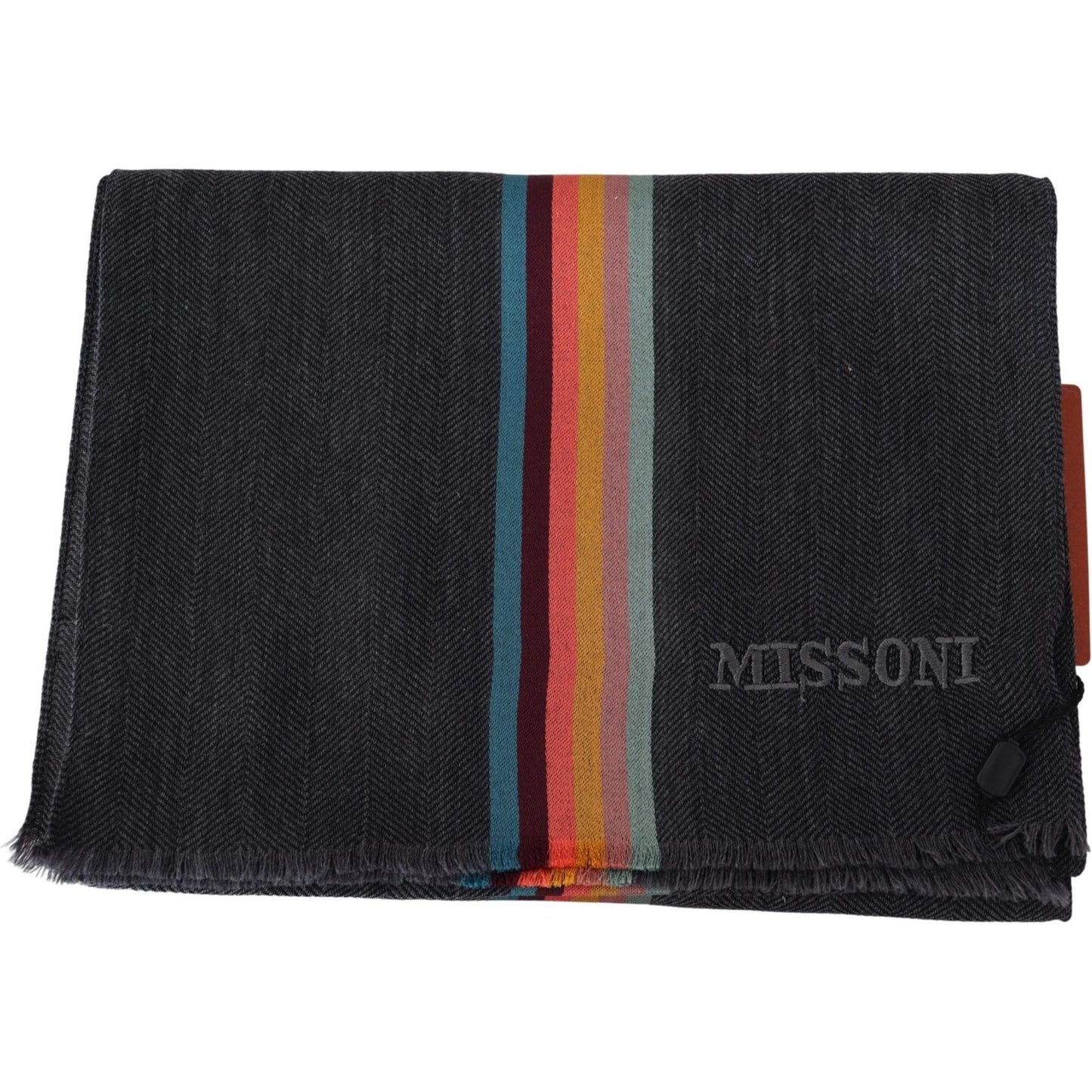 Missoni Elegant Wool-Silk Blend Striped Scarf Missoni