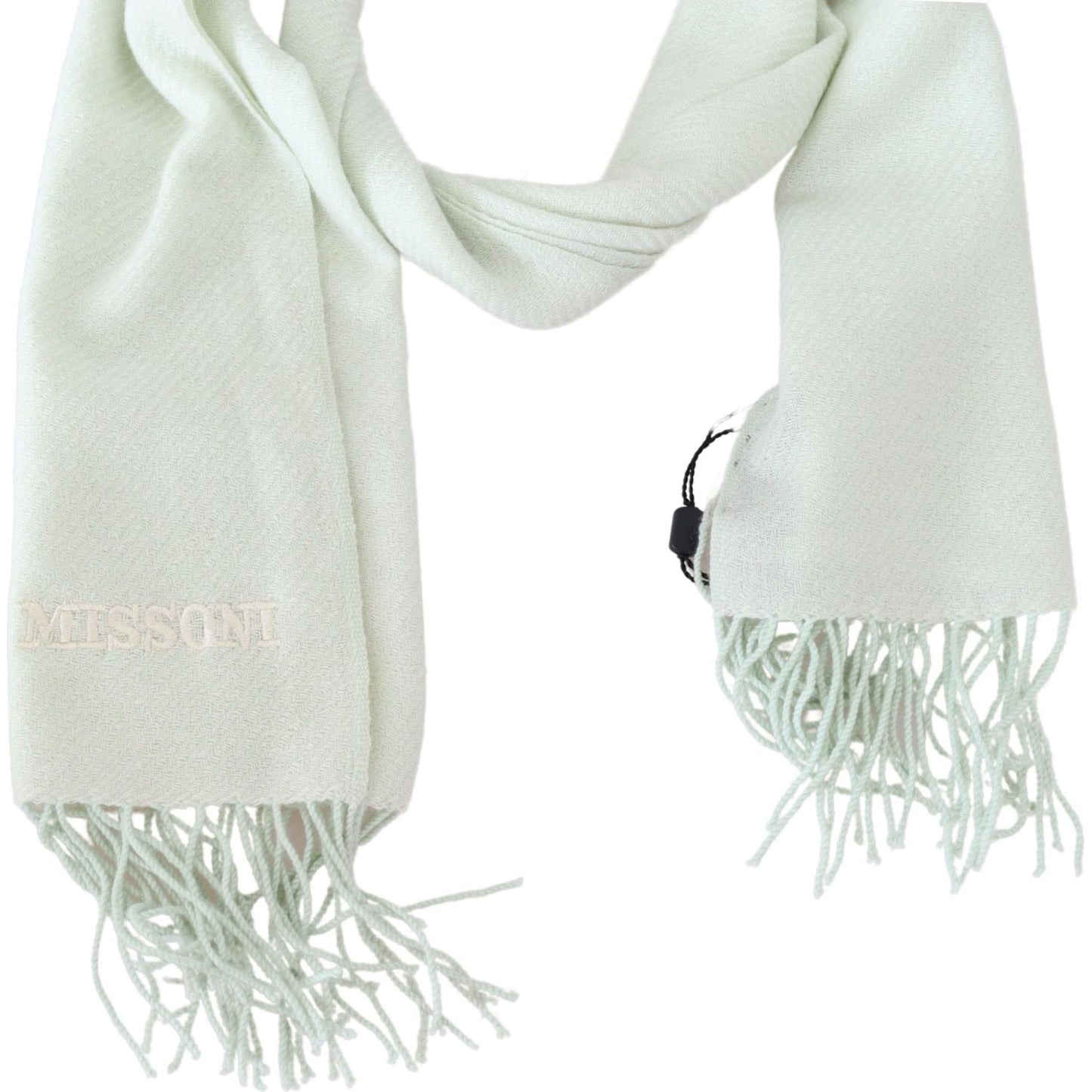 Missoni Elegant White Cashmere Scarf Missoni