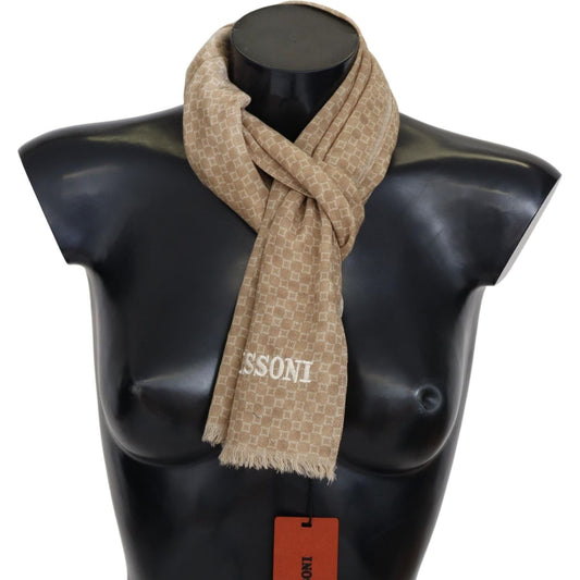 Missoni Elegant Wool Scarf with Signature Design Missoni