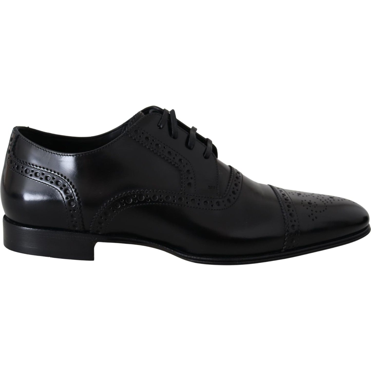 Dolce & Gabbana Elegant Black Leather Formal Derby Shoes Dolce & Gabbana