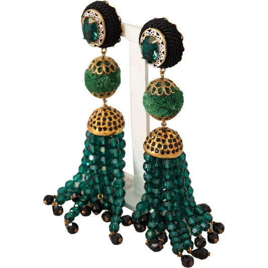 Dolce & Gabbana Elegant Crystal Drop Clip-On Earrings Dolce & Gabbana