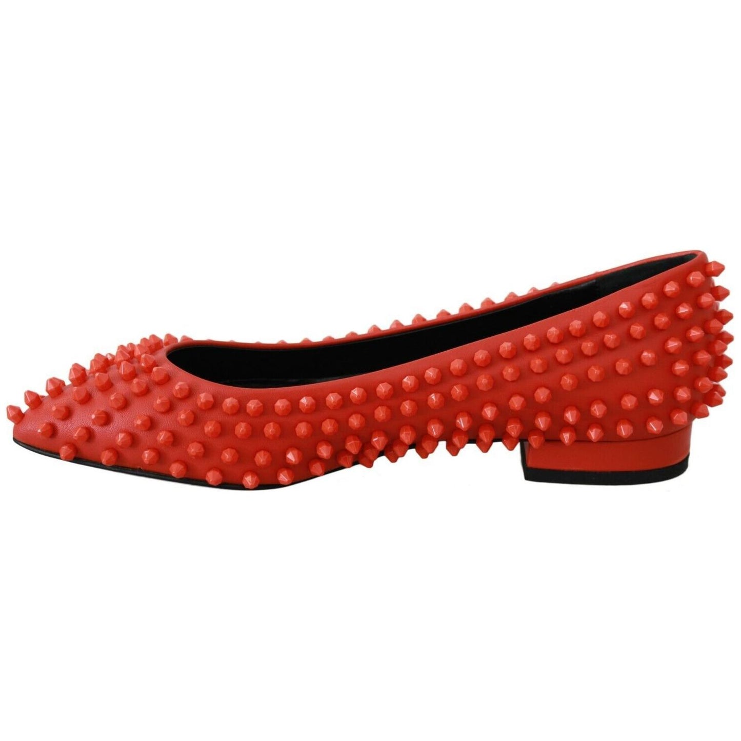 Philipp Plein Vibrant Orange Pointed Leather Flats WOMAN FLAT SHOES Philipp Plein