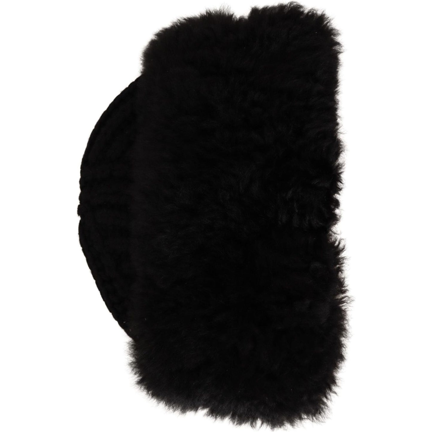 Dolce & Gabbana Elegant Black Cashmere Alpaca Fur Beanie Beanie Hat Dolce & Gabbana