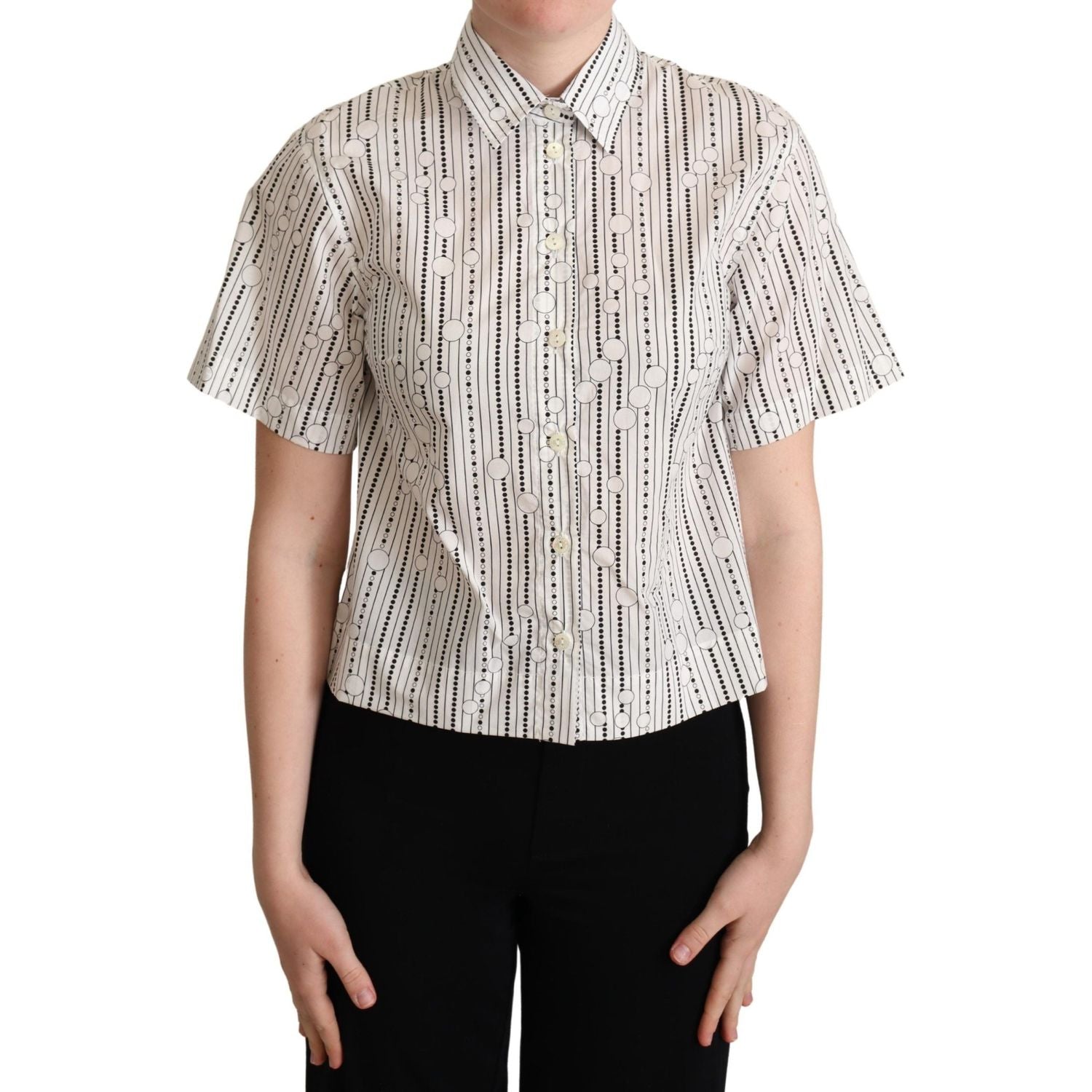 Dolce & Gabbana Geometric Elegance Collared Polo Top