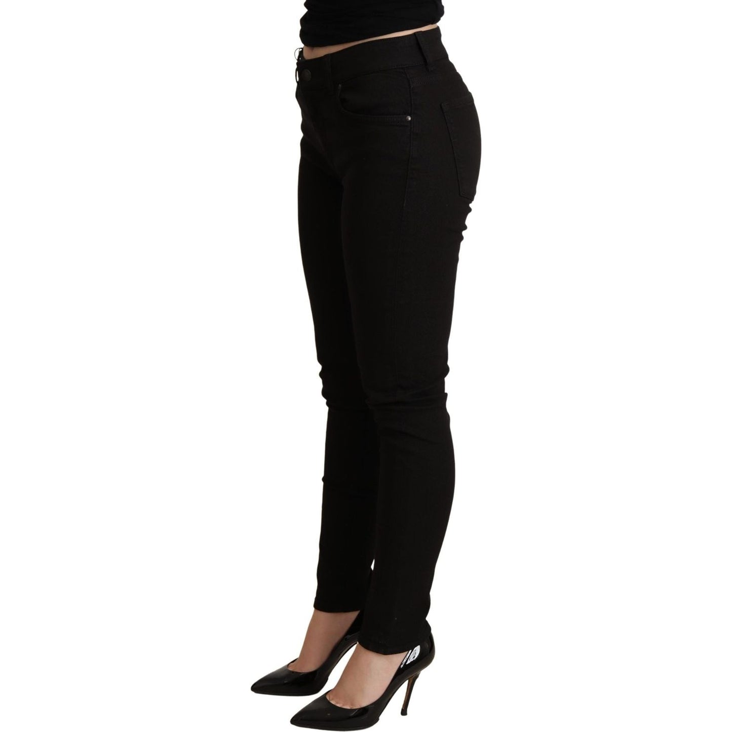 Dolce & Gabbana Elegant Black Mid-Waist Skinny Jeans Dolce & Gabbana