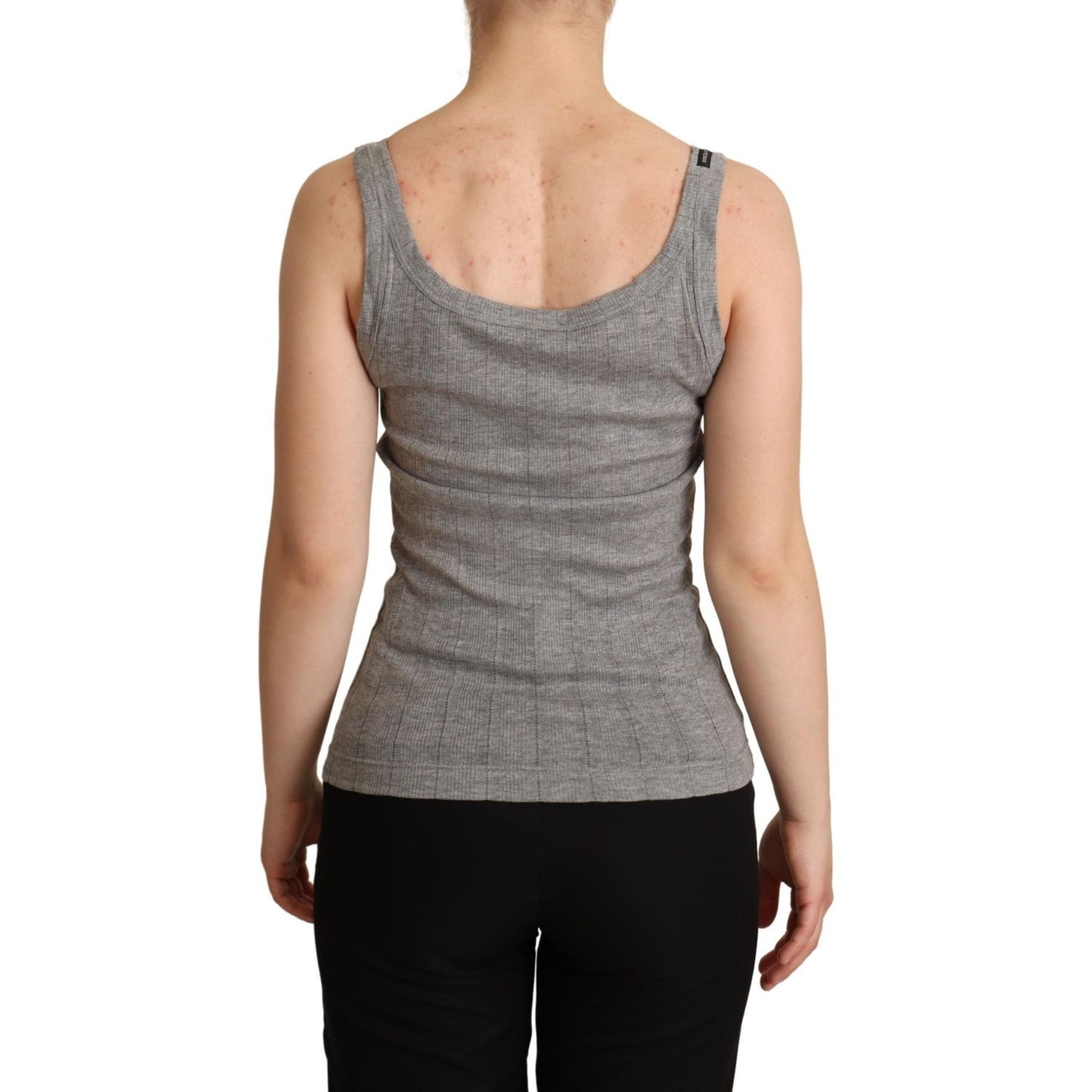 Dolce & Gabbana Elegant Sleeveless Gray Tank Top Dolce & Gabbana