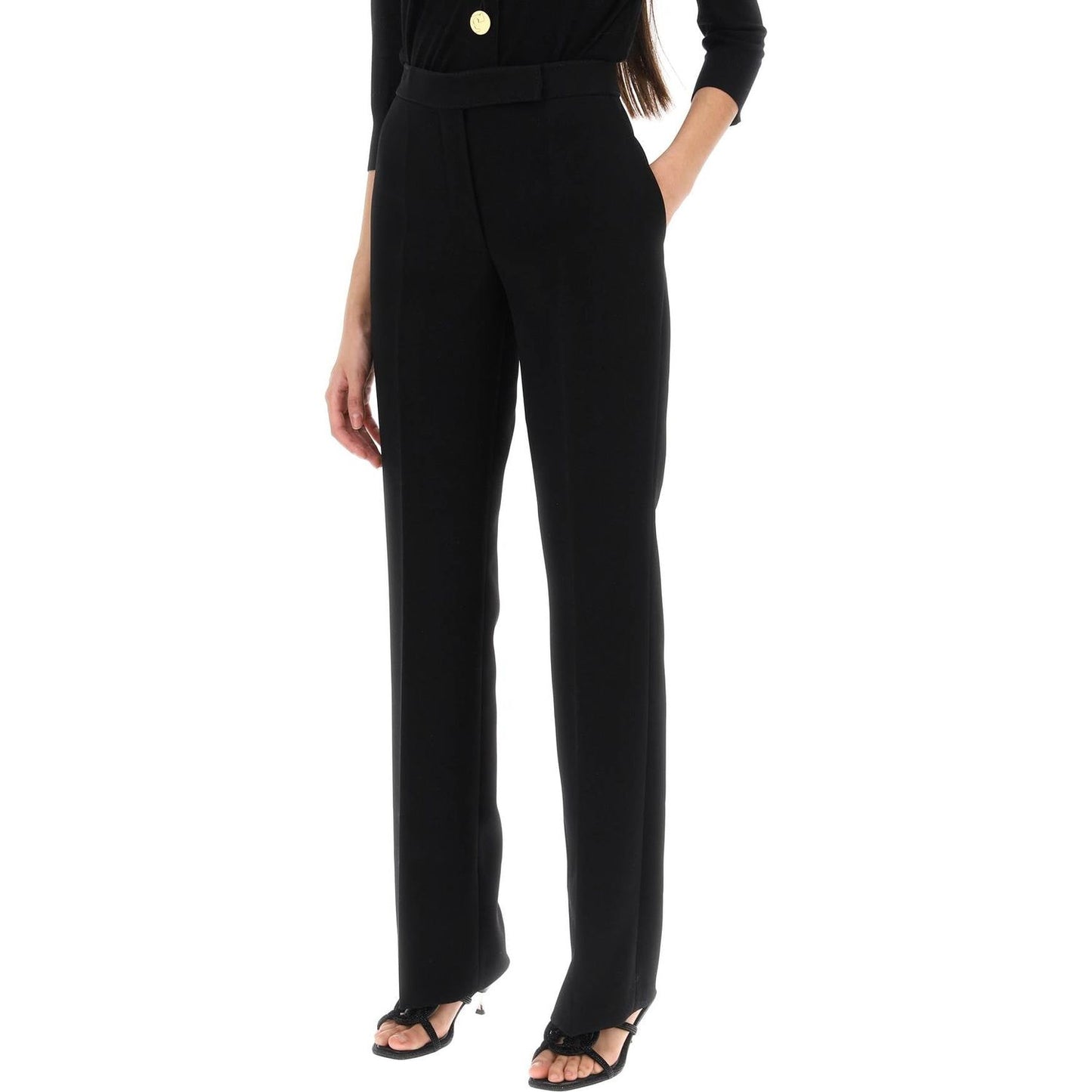 Tory Burch straight leg pants in crepe cady Trousers Tory Burch