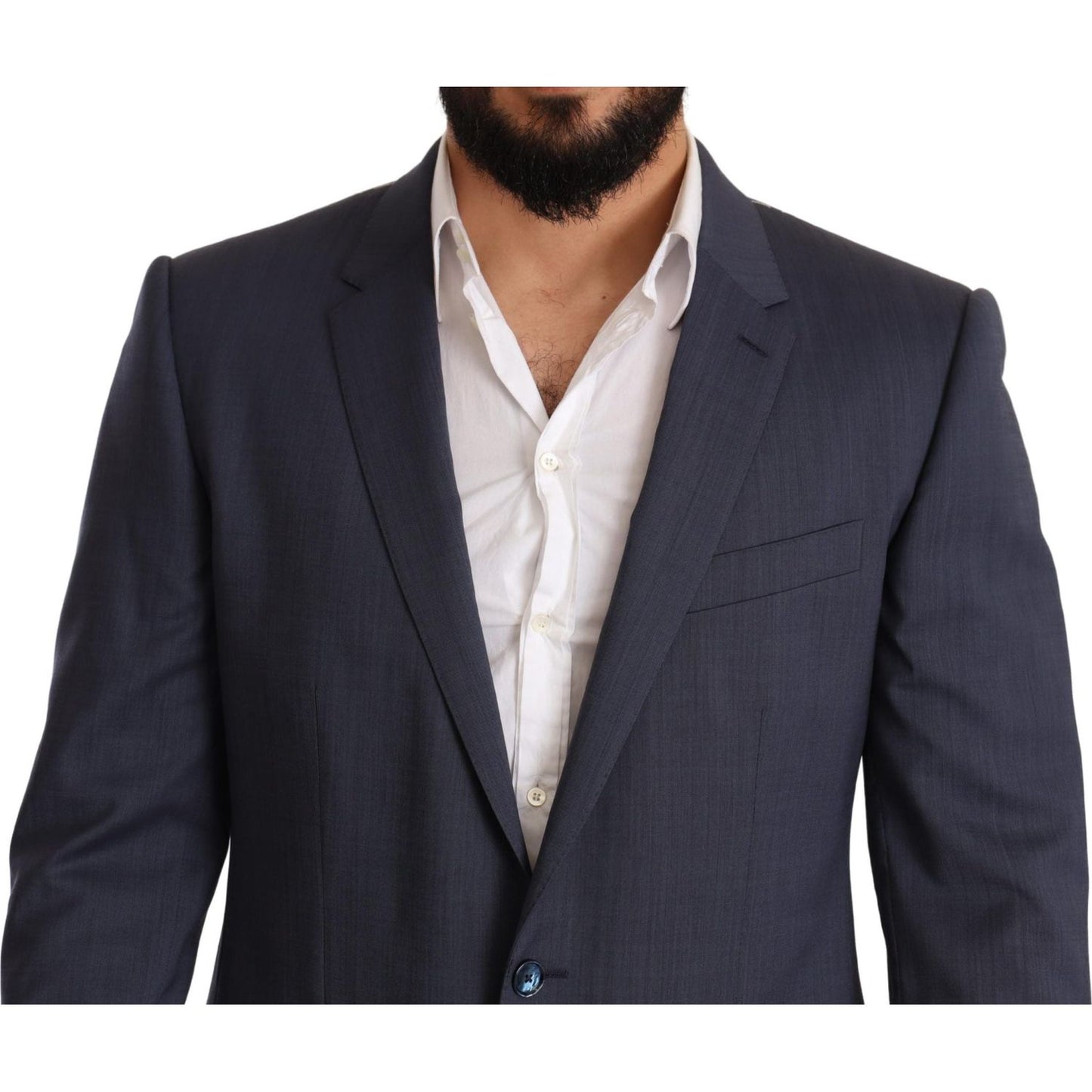 Dolce & Gabbana Elegant Blue Wool Martini Blazer Jacket Dolce & Gabbana