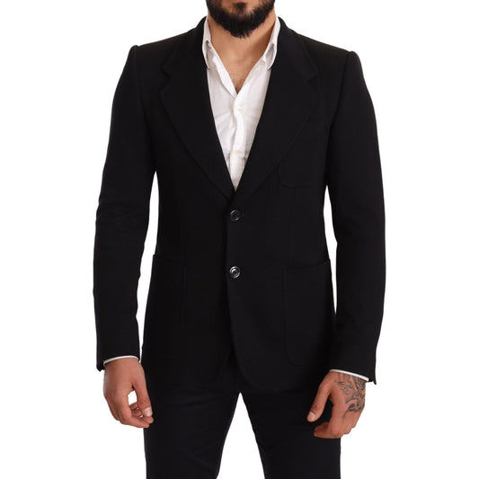 Dolce & Gabbana Elegant Slim Fit Black Cotton Blazer Dolce & Gabbana