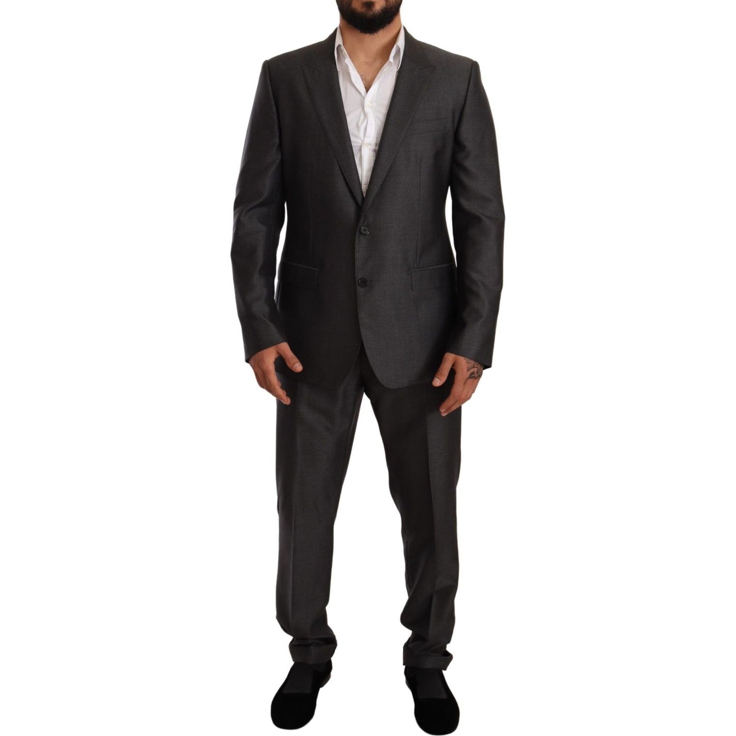 Dolce & Gabbana Elegant Gray Martini Slim Fit Silk-Wool Suit Suit Dolce & Gabbana