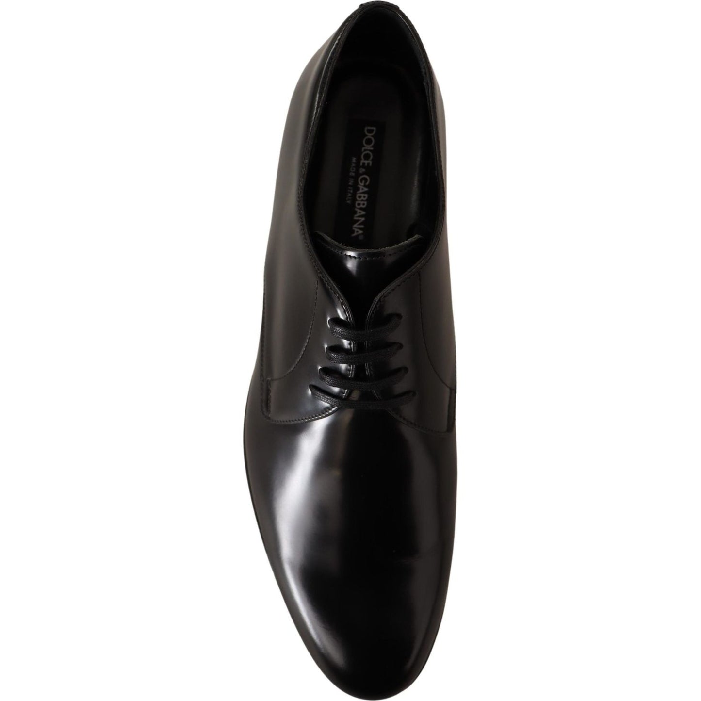 Dolce & Gabbana Elegant Black Leather Derby Shoes Dress Shoes Dolce & Gabbana