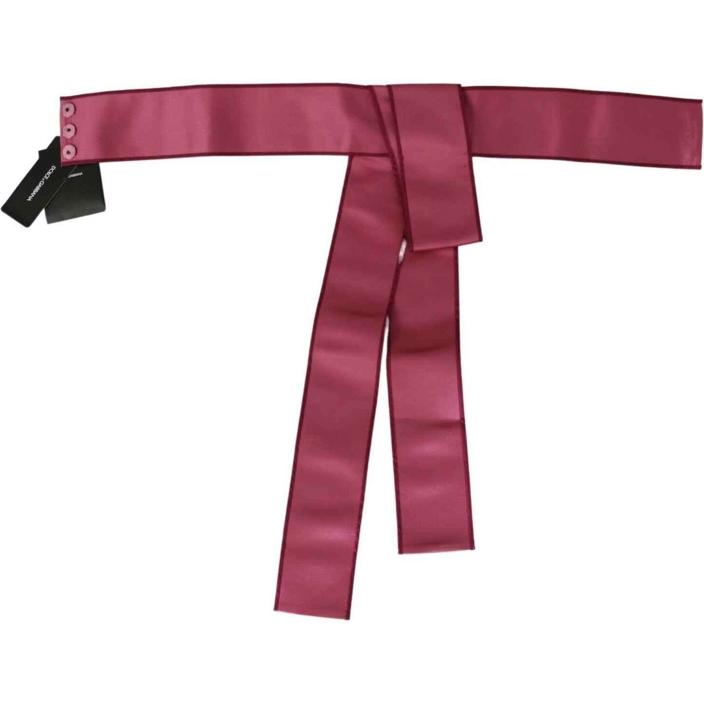 Dolce & Gabbana Elegant Pink Silk Wide Waist Belt WOMAN BELTS Dolce & Gabbana