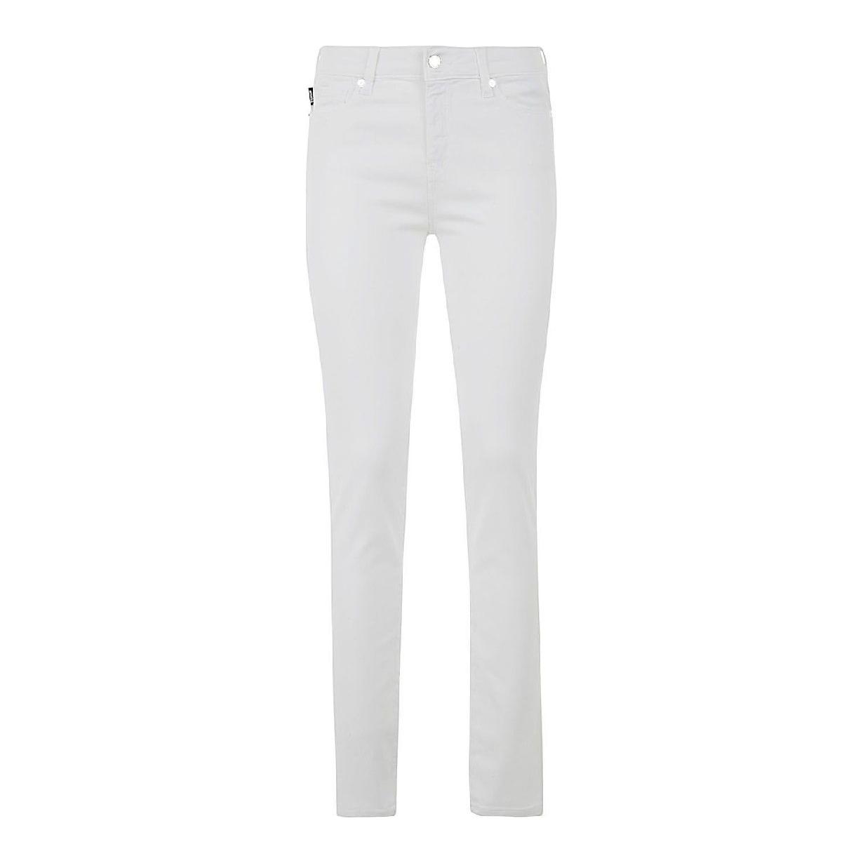 Love Moschino Chic White Cotton Blend Denim Love Moschino