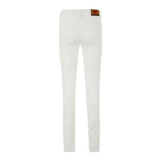 Love Moschino Chic White Cotton Blend Denim Love Moschino