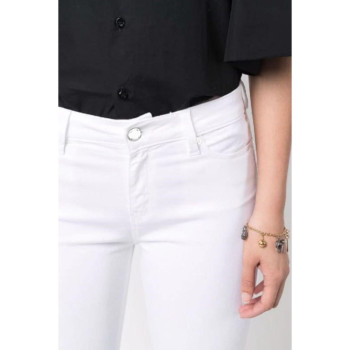 Love Moschino Chic White Cotton Blend Denim Love Moschino