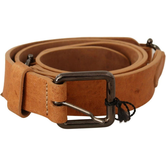 Costume National Elegant Light Brown Fashion Belt with Black-Tone Buckle Costume National