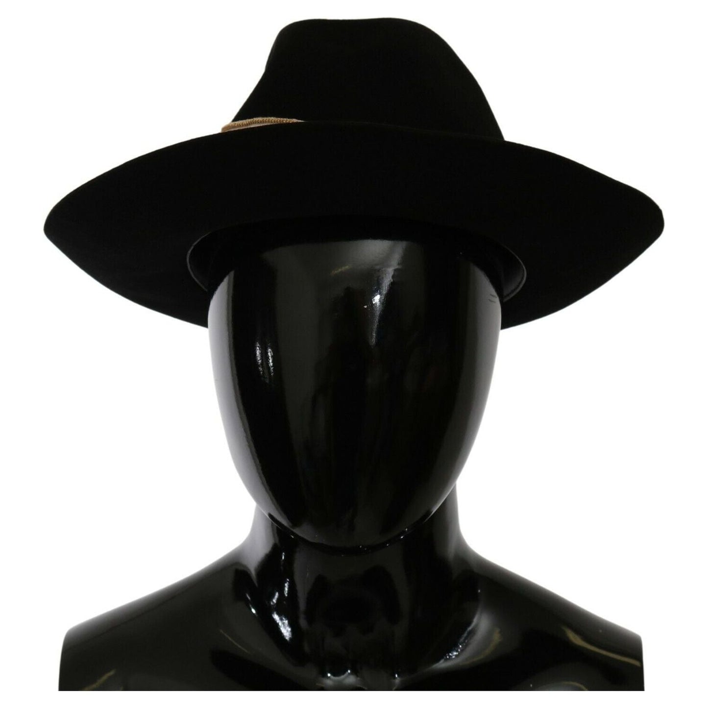 Dolce & Gabbana Elegant Black Lapin Wide Brim Panama Hat WOMAN HATS Dolce & Gabbana