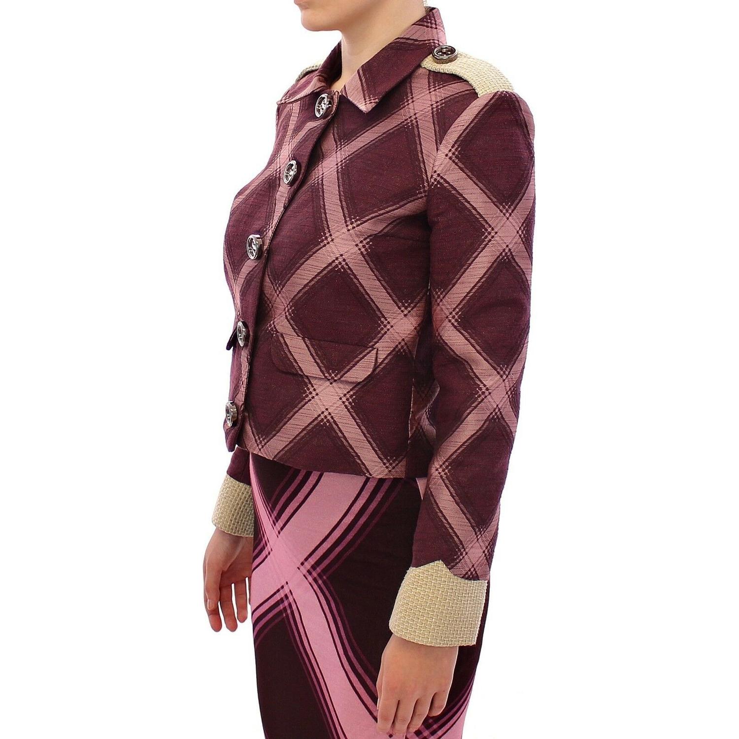 House of Holland Elegant Multicolor Check Print Jacket