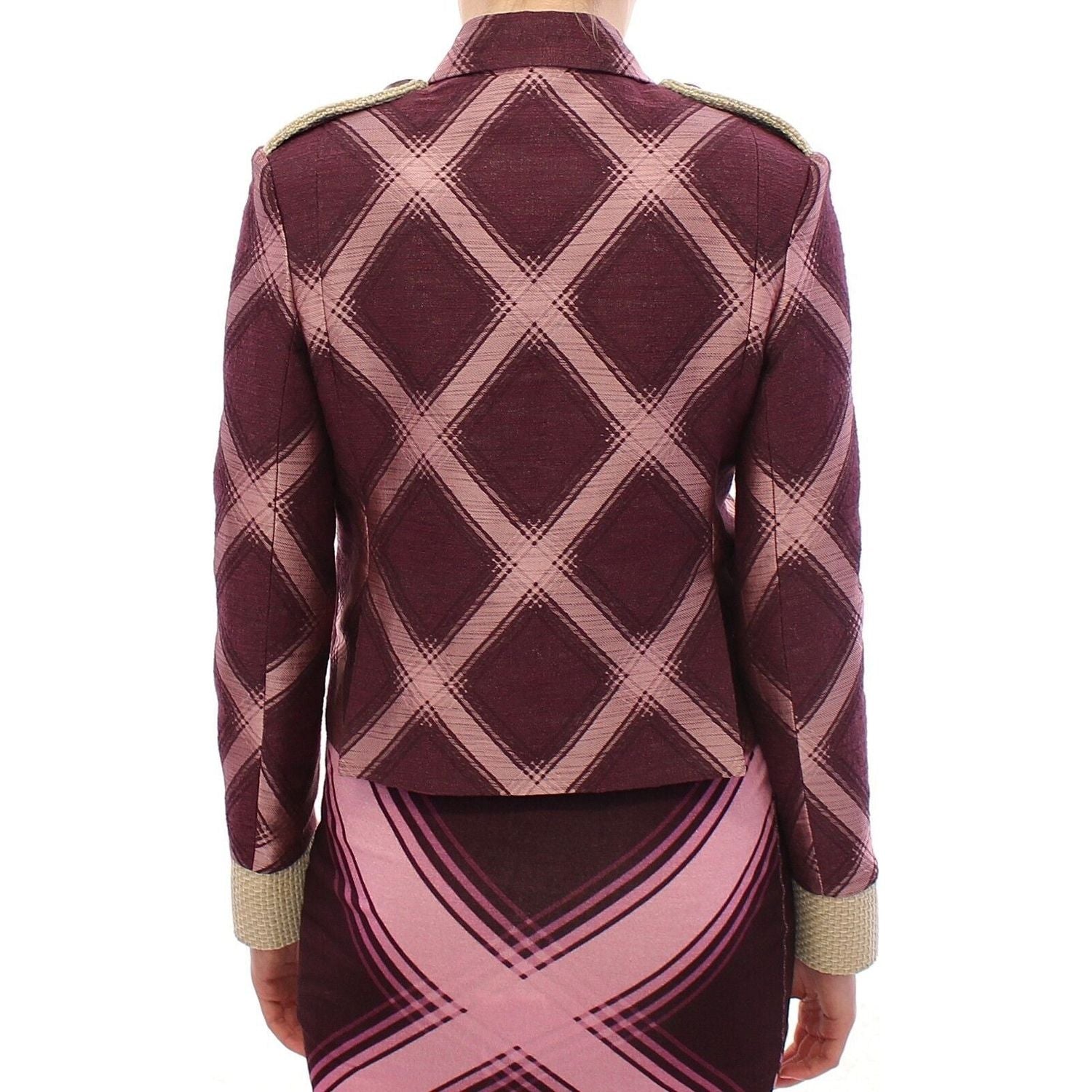 House of Holland Elegant Multicolor Check Print Jacket